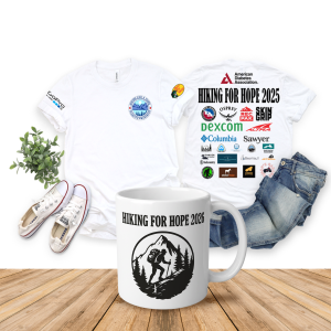 Hiking for hope donation & free t-shirt and coffee mug