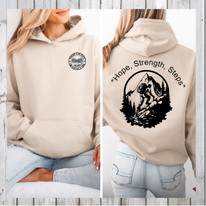 Hoodie – Tan with Black Print