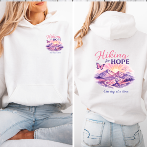 Hoodie – White with Pink HFH Design